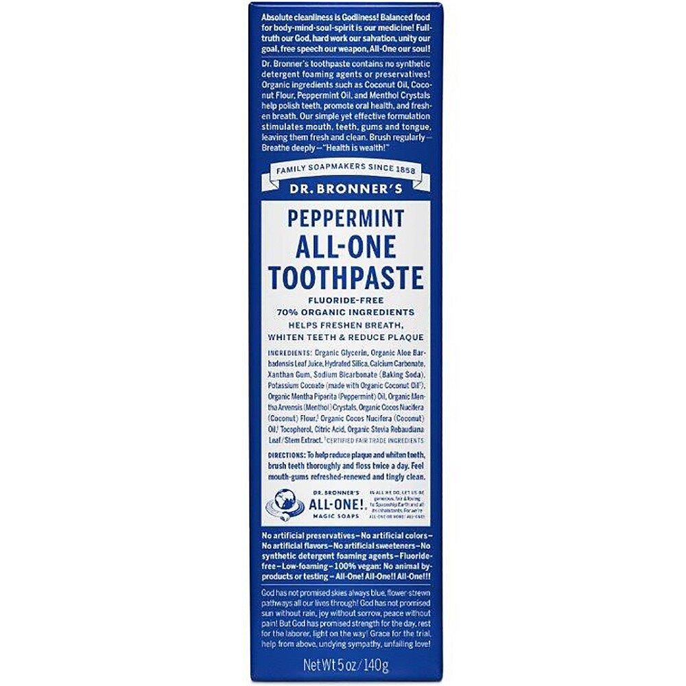 Dr. Bronner's PEPPERMINT toothpaste